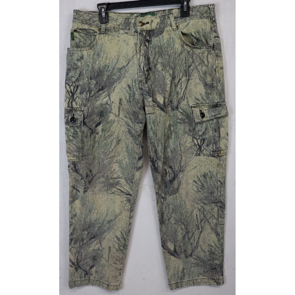 Mens Cabelas Cargo Pants Size 38 Measures 36x30 Open Country‎ Camo Camouflage